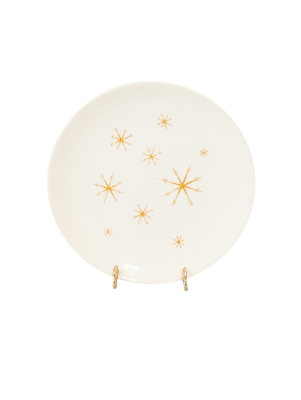 Vintage 50s 60s Star Glow Gold Atomic Dinner Plate